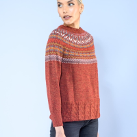 Bicolor diamond pattern ruana made with fine alpaca