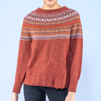 Bicolor diamond pattern ruana made with fine alpaca