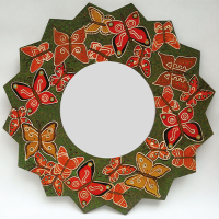 Paintings with Andean Butterflies, Crosses and Mirrors Designs