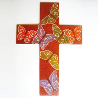 Paintings with Andean Butterflies, Crosses and Mirrors Designs