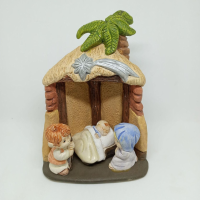 Nativity Scene with Children Ceramic