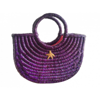 DUNA BAG – Purple Color | SKU: PAC-001M | Size L | Dimensions: ↔40 cm  ↗10 cm  ↕28cm | Material: Natural Junco Fiber | Humedales Costeros de Ica - Perú | 
