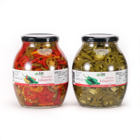 Green and tricolor Jalapeño in 42oz orcio