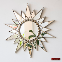 Startbust Wall Mirror, Silver Start - Decorcontreras 