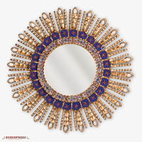 Sunburst Round Mirror, Sapphire Blue Sun - Decorcontreras 