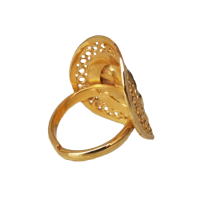 SKU: PARSEA - 08 | RUNWAY RING | Size M:  Ø 2,8 cm | Material:  24k gold coated bronze |The Lord of Sipan Treasure – Chiclayo | 