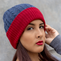 Baby Alpaca Reversible Cable Knitted Hat