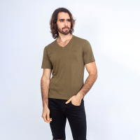 Men Short Neck T-shirt in Pima Jersey 145g/m2