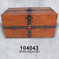 Lined Leather Trunk