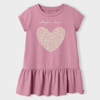 Pink cotton polydress for girl Modas Kayita