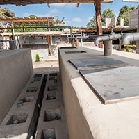 Pisco fermentation channels and vats