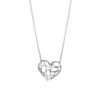 Openwork Heart 925 Sterling Silver Necklace - Baliq