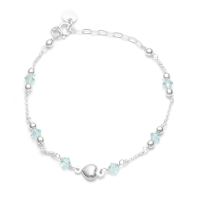 Swarovski Stone With Heart 925 Sterling Silver Bracelets - Baliq