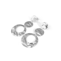 Openwork Round 925 Sterling Silver Earrings - Baliq