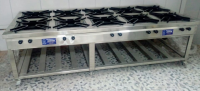 10 burnes ,grids under burners for residues