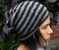 100% Alpaca hat with stripes