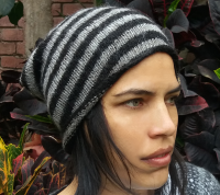 100% Alpaca hat with stripes