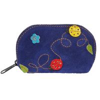  Suede leather purse with playful designs