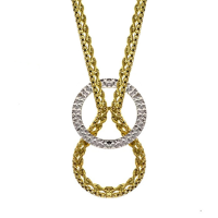 Two-tone 18K gold salomone necklace.