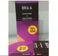 Organic Dark Chocolate Bar With Yacon Nibs (80 GR)