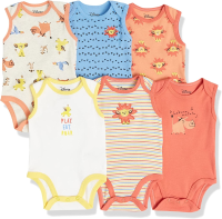Sleeveless Baby Bodysuit with Crossed Neckline 100% Allergic-Free Cotton - Modas Kayita.