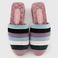 Audrey Velvet Slipper Flat Multicolor