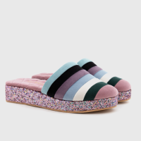 Audrey Velvet Slipper Flat Multicolor