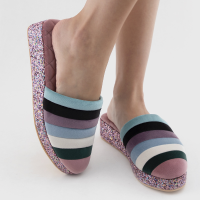 Audrey Velvet Slipper Flat Multicolor