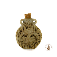 Ceramic Raku Bottle Wolf