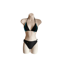 Handmade pumpum Bikini.  Luxury Ethnic  Swimsuit Collection.  Designed by Paola Arguello. Peruvian fashion.
