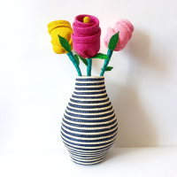 Palm Straw Flower Vase