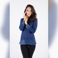 Worn Cotton Sweater and Appliques MKM A-7974/0
