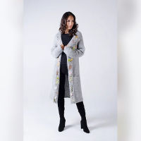 Coat with Embroidered Appliques MKM A-8171/0