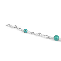 Turquoise Stone Oval 925 Sterling Silver Bracelets - Baliq