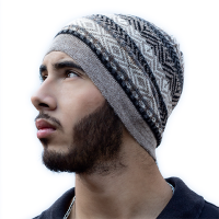 Geometric Design Hat in Baby Alpaca