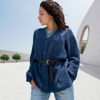 Sweater in Cherry and Light Blue Unisex