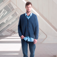 Sweater in Cherry and Light Blue Unisex