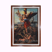 Woven tapestry with design of the Archangel Saint Michael 