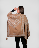 Beige Nazca cape (double sided), side view
