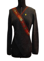 embroidered double-breasted sweater