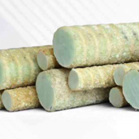Fiberglass reinforced polymer fiber technology for concrete reinforcements.