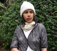 100% Alpaca hat with braid