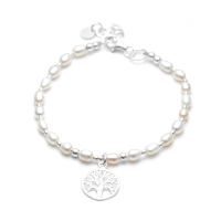 Freshwater Pearls with Tree of Life 925 Sterling Silver Bracelets - Baliq
