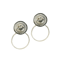 Silver Amiska Feline Earring  |Stud Earring |Peruvian Silver 950 |Pre - Columbian Jewelry |