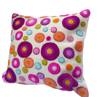 Butterflies in red field cushion