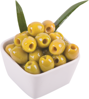 Pitted green olives variety manzanilla