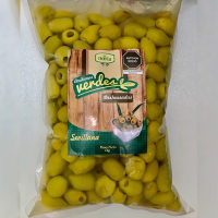 Pitted green olives variety manzanilla