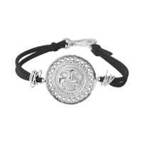 Silver Sami | Feline Bracelet  |Black Waxed Thread Bracelet |Peruvian Silver 950 |Pre - Columbian Jewelry |