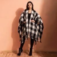 Ruana Check Woven Baby Alpaca Loom