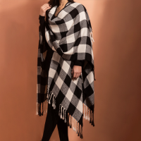 Ruana Check Woven Baby Alpaca Loom